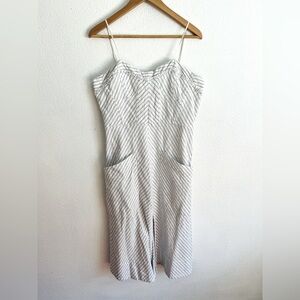 Rebecca Taylor Stripe Sprinkle Corset Cotton Blend Midi Dress 12